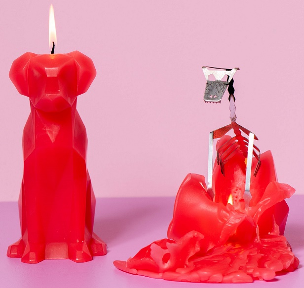 Vela Perro Pyropet Rojo